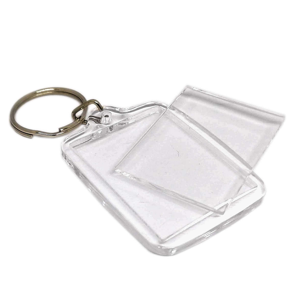 Blank Acrylic Keyring (31mm X 41mm) Clip in keytag, Photo keychain
