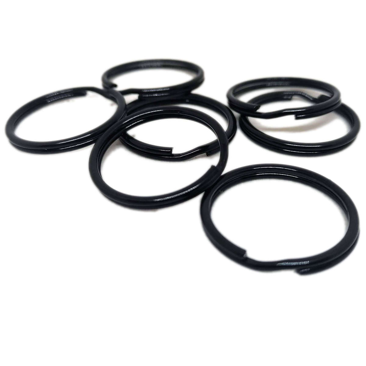 100pcs Split ring 25mm Black, Ring for keyring, Black keychain ring