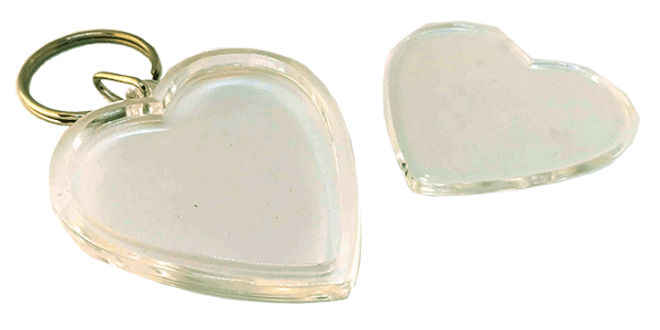 Blank Acrylic Keyring Heart Shape photo keyring, Clip-in keytag