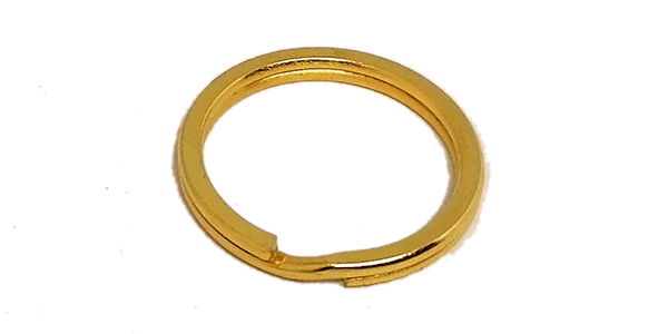 25pcs Split ring Flat (25mm) Gold colour, Ring for keyrings, keyring rings