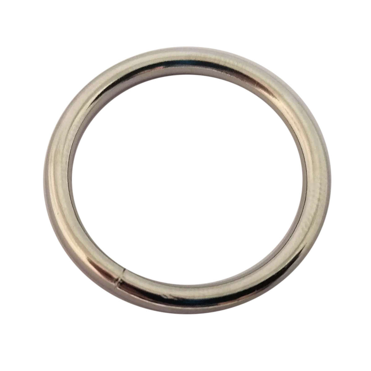 O Ring (50mm) WELDED, 5mm thickness, Silver colour, Nickel plated