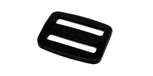 Buckle tri-glide 25mm, Black, Plastic