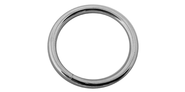 O Ring (50mm) WELDED Stainless steel, 5mm thickness, Silver colour, Heavy duty ORing