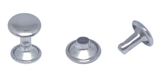 1000pcs Tubular rivets, 8x7mm, Economy (Silver colour rivet set) Double cap rivet set.