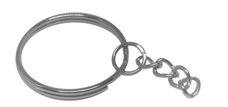 100pcs Split ring and chain for keyrings, 28mm Split Ring with chain