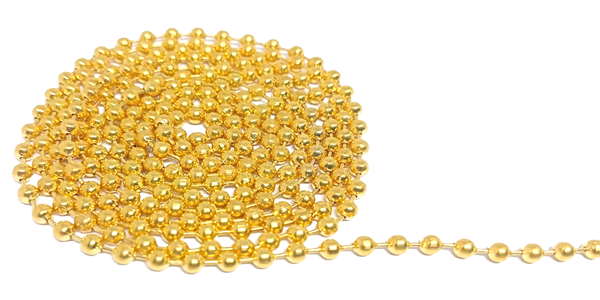10m Ball chain, 3mm, Gold colour (sold per meter)