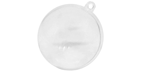 10ea Bauble, Clear hollow ball, 60mm
