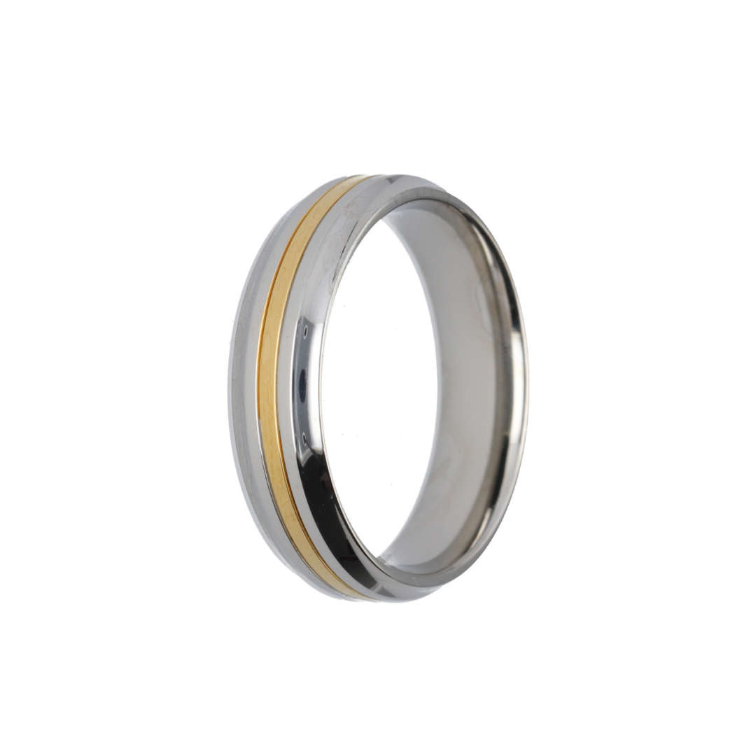 Stainless Steel Two Tone Ring Band (6mm)