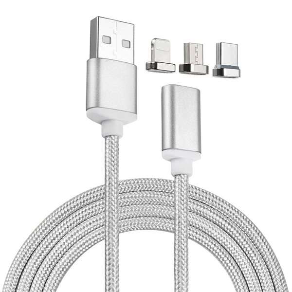 3 in 1 Magnetic Micro USB  Adapter For Lightning Sync Data Cable Fast Charging For iphone Android Ty