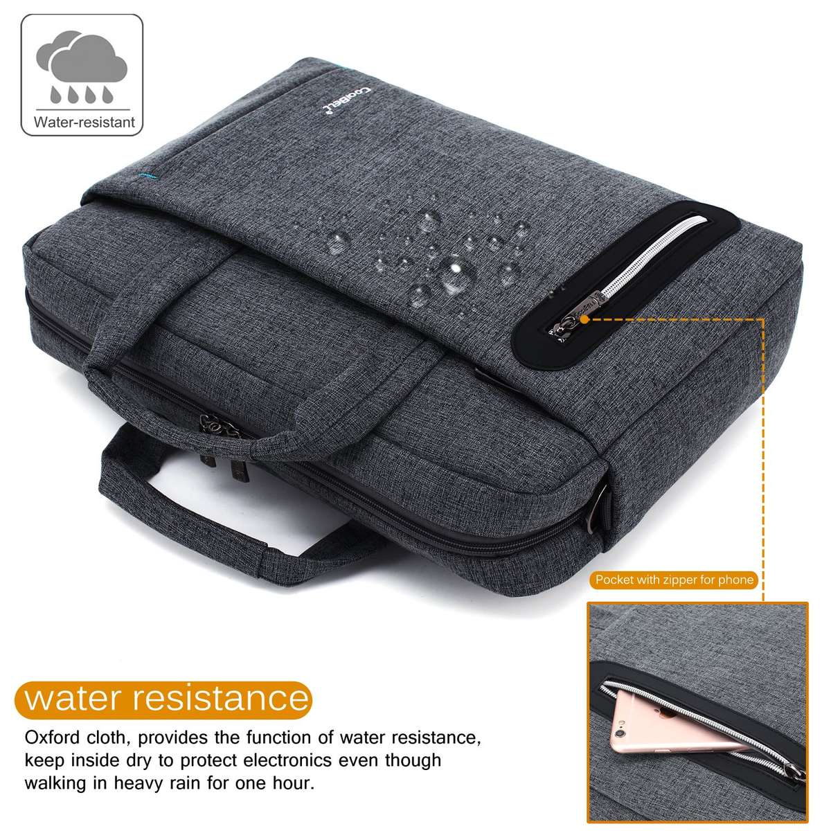 Paycheap CB-2619 Waterproof Nylon 17.3Laptop/Shoulder Bag For HP/Apple/Dell Black