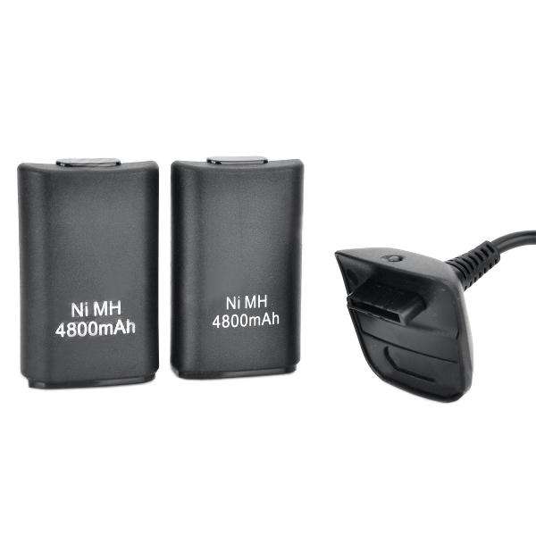 3 in1 2 Pcs Ni-MH 4800mAh Rechargeable Battery Pack Kit+ USB Cable Charging Charger Backup for Micro