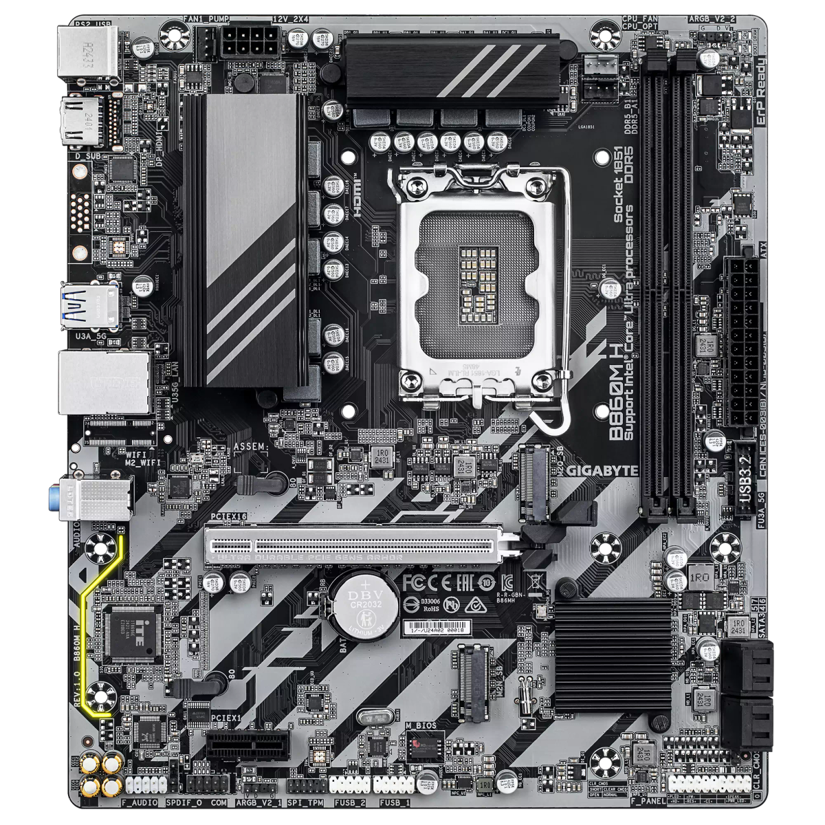 Gigabyte B860M H - 2x DDR5, 2x M.2, LGA1851, mATX