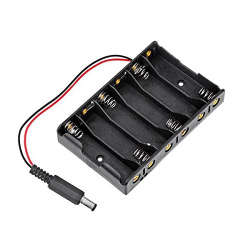 6 x AA Battery Holder with DC2.1 Power Jack for Arduino