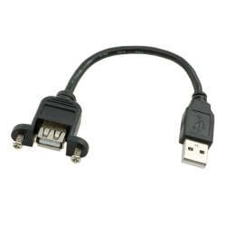 Panel Mount - USB A Male to USB A Female 25cm
