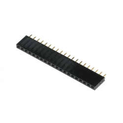 2.54mm Pitch Single Row Female Pin Header 20-PIN - Black