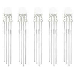 LED Transparent RGB Common Cathode 4-Pin F5 5MM Diode (10 pack)