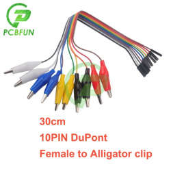 30cm 10 Pin Female to crocodile clip jumpers