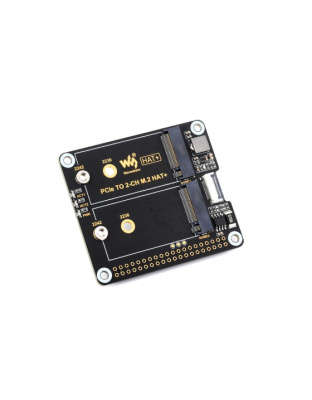PCIe To 2-ch M.2 Adapter for Raspberry Pi 5 Compatible with 2230/2242 Size NVMe SSD