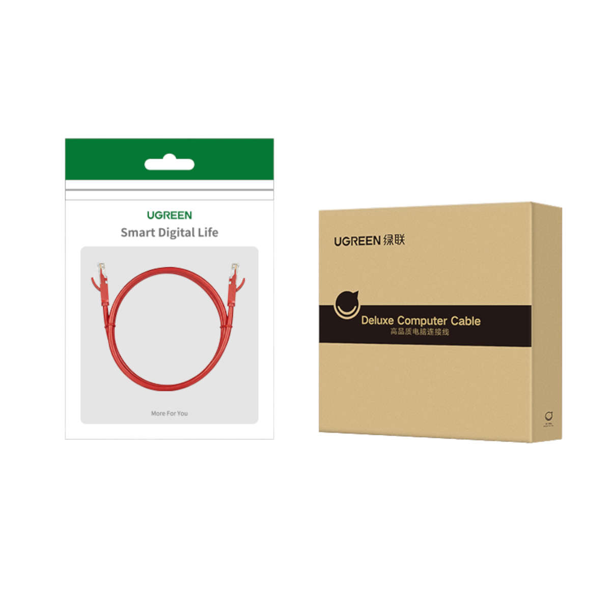 UGREEN RJ45 CAT6 Ethernet 0.5m LAN Network Cable -Red (1Gbps, 250MHz)  4-Pack