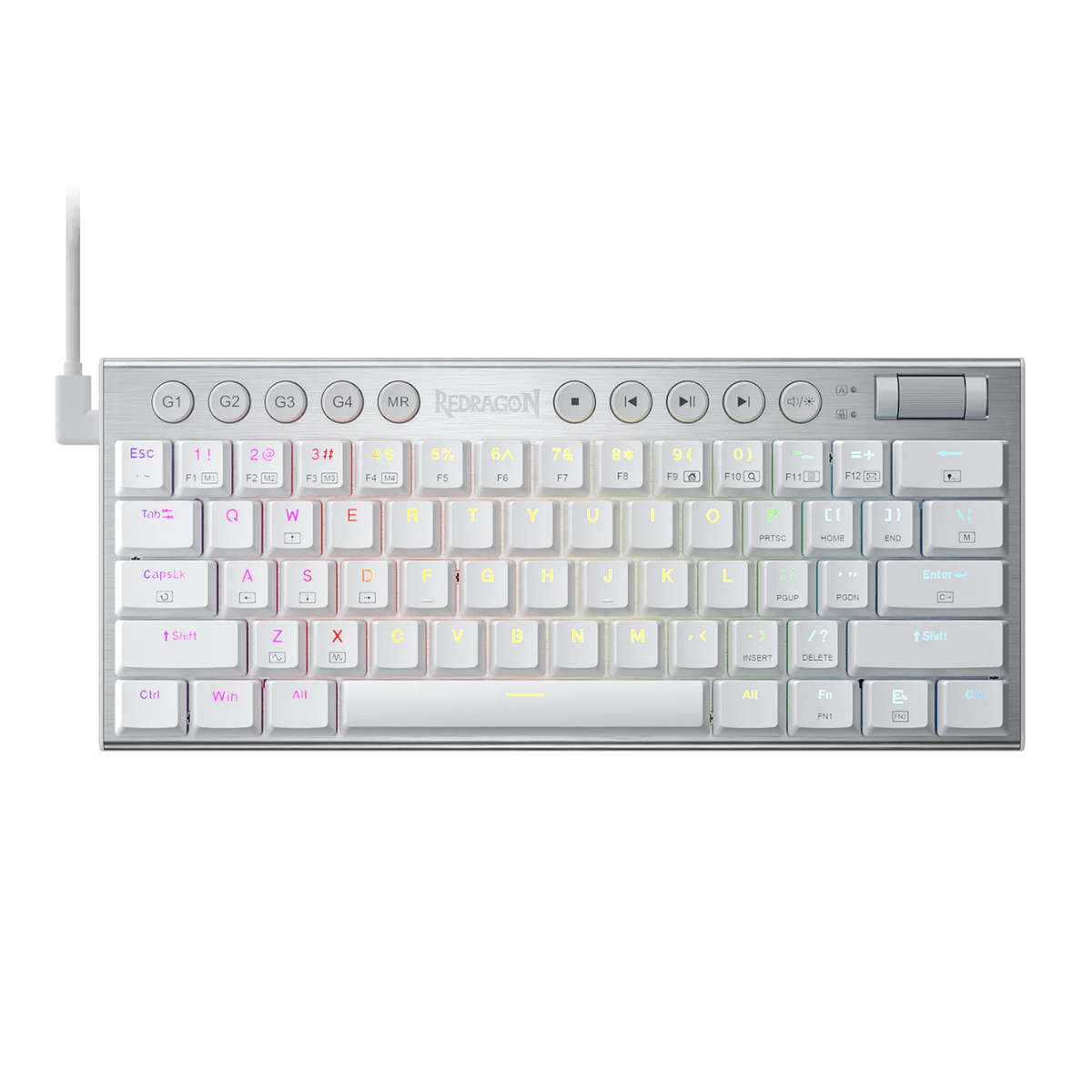 Redragon K632 HORUS Mini 60% RGB Wired Gaming Keyboard  White