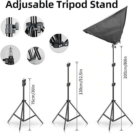 2 Single Socket Softbox Studio Lighting Kit  Continuous Lighting for Photography &amp; Video