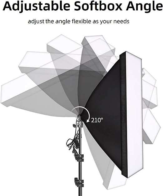 2 Single Socket Softbox Studio Lighting Kit  Continuous Lighting for Photography &amp; Video