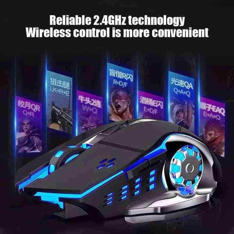 Rechargeable 2.4Ghz Wireless Ergonomic RGB Gaming Mouse