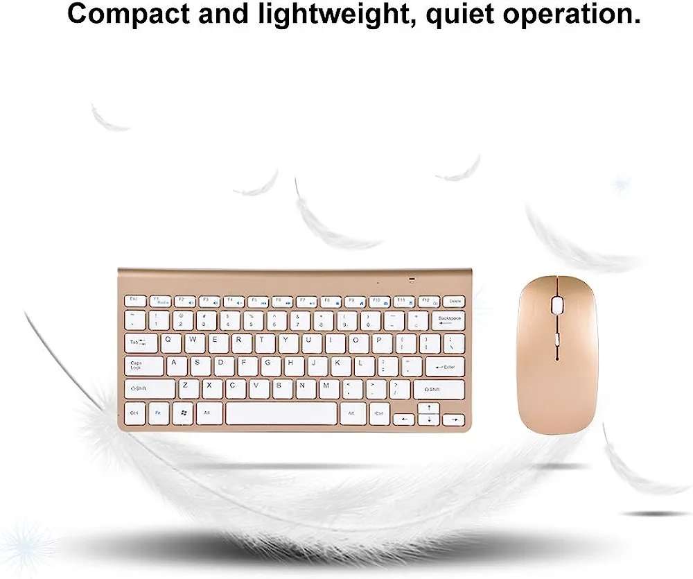 Keyboard and Mouse Wireless 2.4GHz Connectivity - Thin Set Keyboard and Optical Mouse