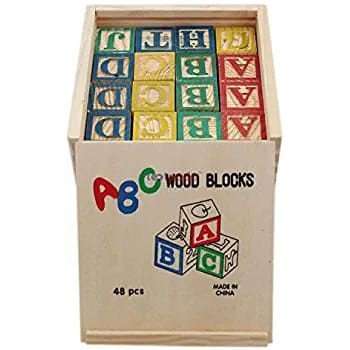 48 Piece Wooden Educational ABC Blocks