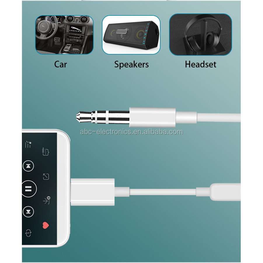 Type-C to 3.5mm Aux Audio Control Adapter Cable Stereo - AB-S672T