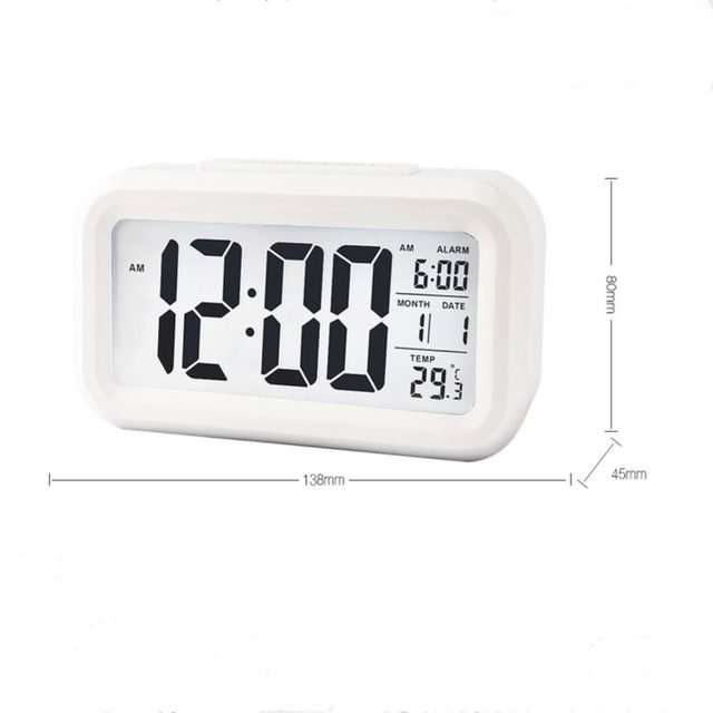 Electronic LED Alarm Clock with Temperature and Light Fashion Design