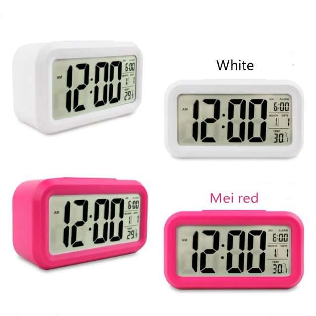 Electronic LED Alarm Clock with Temperature and Light Fashion Design