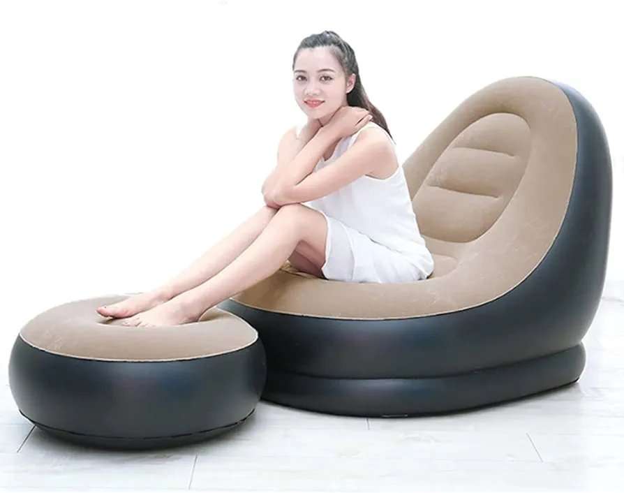 Lazy Inflatable Sofa - Sleeping Chair Flocking Single Seat