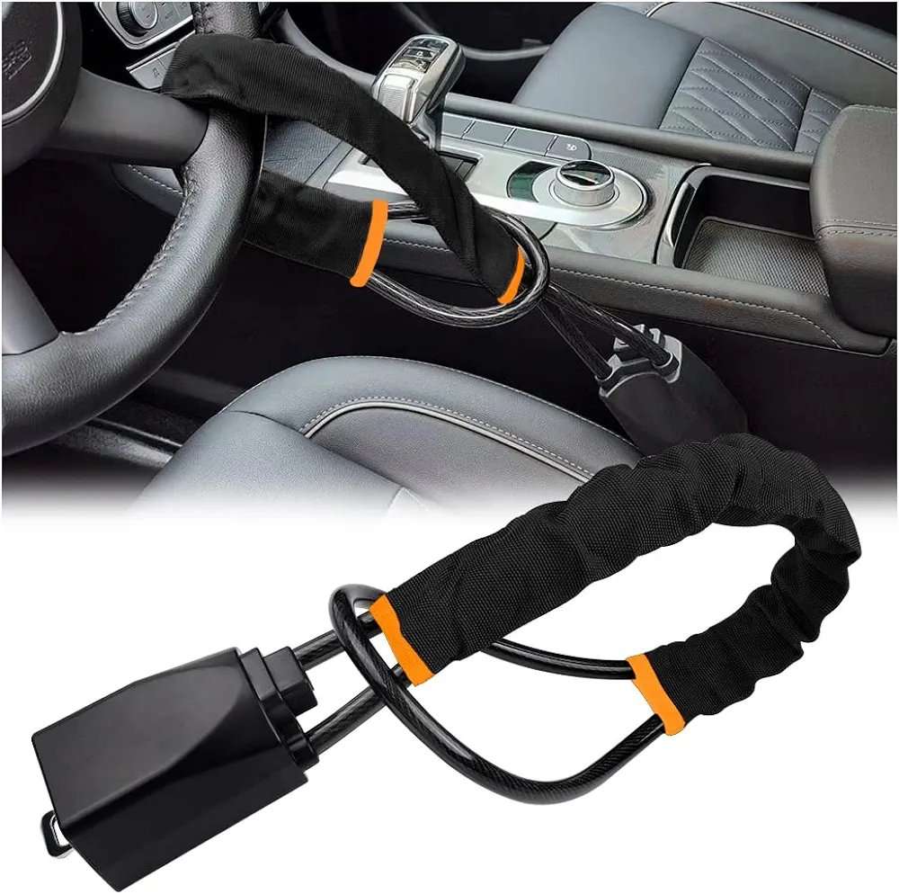 Universal Car Steering Wheel Lock Anti Theft Security System Seat Belt Lock +Key