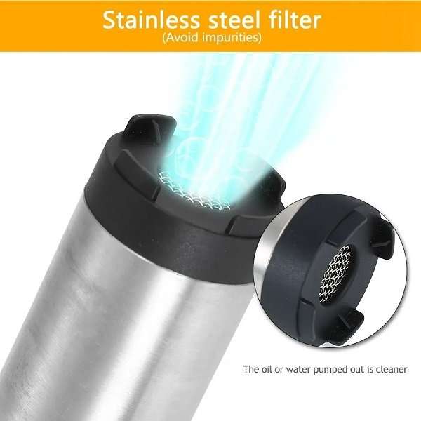 DC 12V/24V Submersible Diesel Fuel Transfer Pump  38mm Diesel and Water Refueling Pump - 15cm