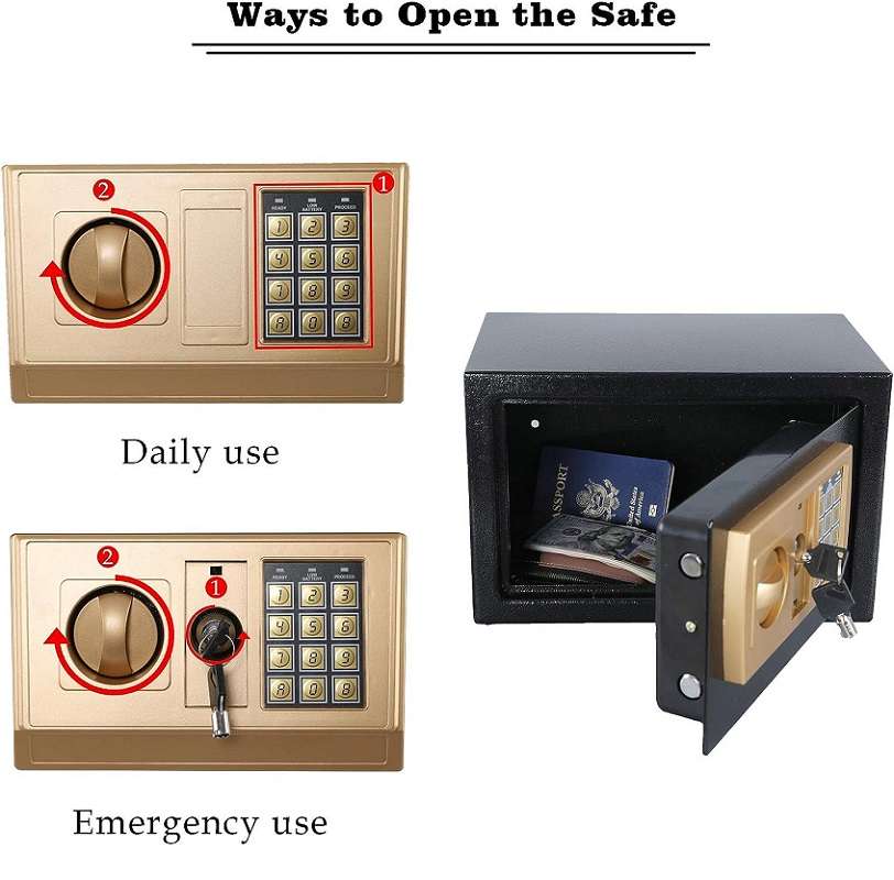 PL-144 Mini Safe With Key And Combination Lock 20E