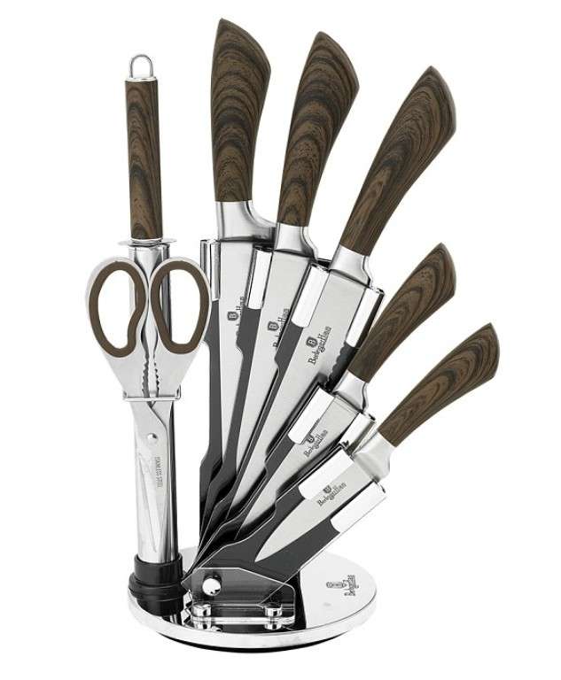 Berlinger Haus - 8 Pieces Stainless Steel Knife Set with Stand- FOREST LINE (display model)