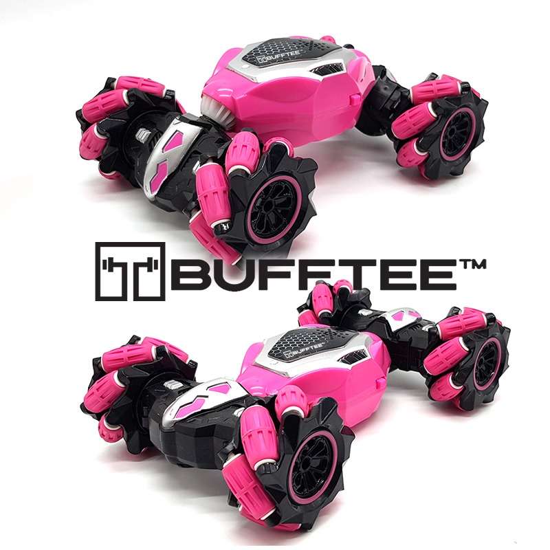 Bufftee Gesture Sensing 4x4 Remote Control Stunt Car - Double-Sided Stunt Car- Pink