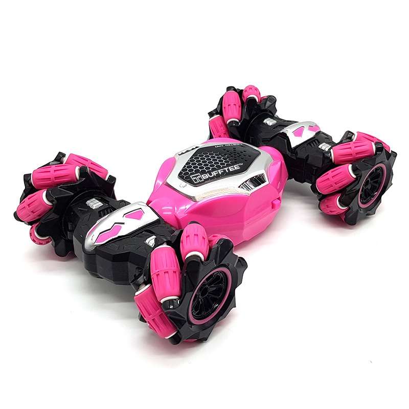 Bufftee Gesture Sensing 4x4 Remote Control Stunt Car - Double-Sided Stunt Car- Pink