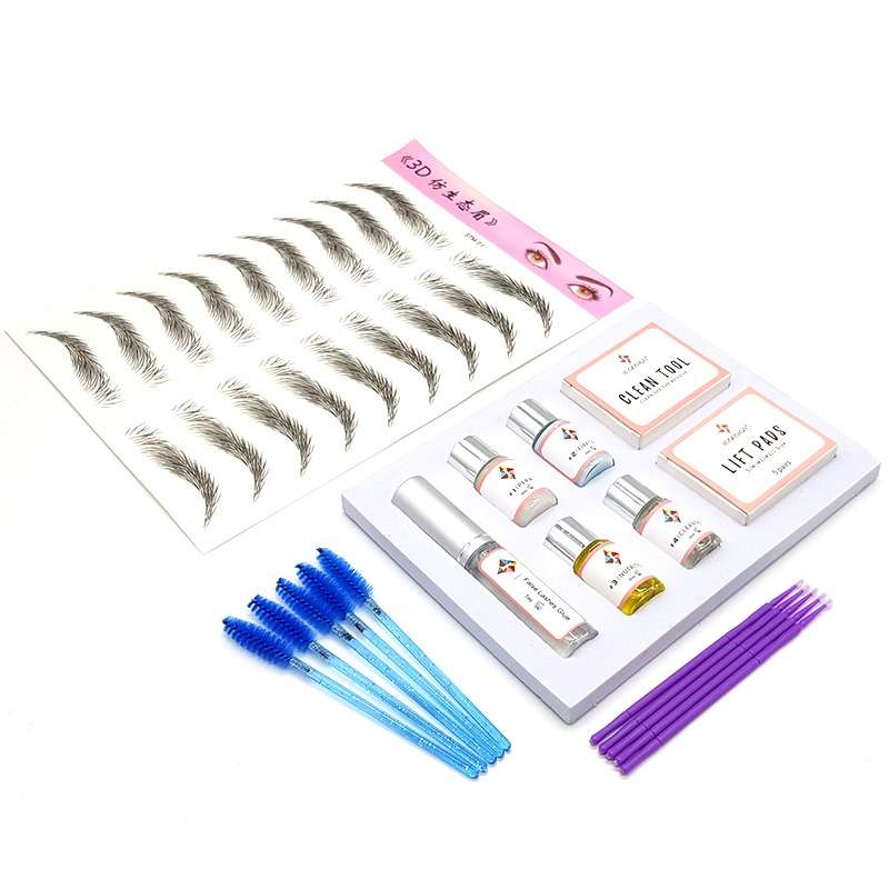Eyelash Perming Kit Eyebrow stickers & Spoolie Brush