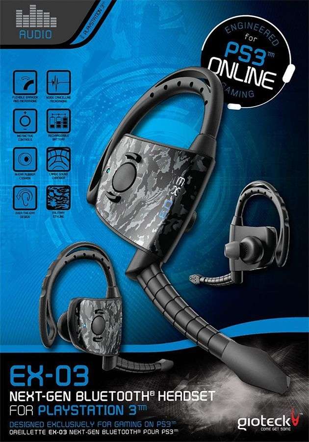 Gioteck EX-03 Bluetooth Wireless Headset (PS3)(New) - Gioteck 20G