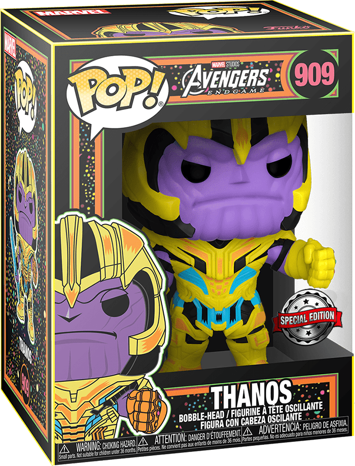 Funko Pop! Marvel 909: Black Light - Thanos Vinyl Figure (New) - Funko 440G