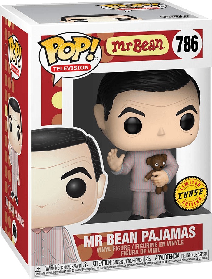 Funko Pop! TV 786: Mr. Bean - Mr. Bean in Pajamas with Teddy Vinyl Figure (Limited Chase