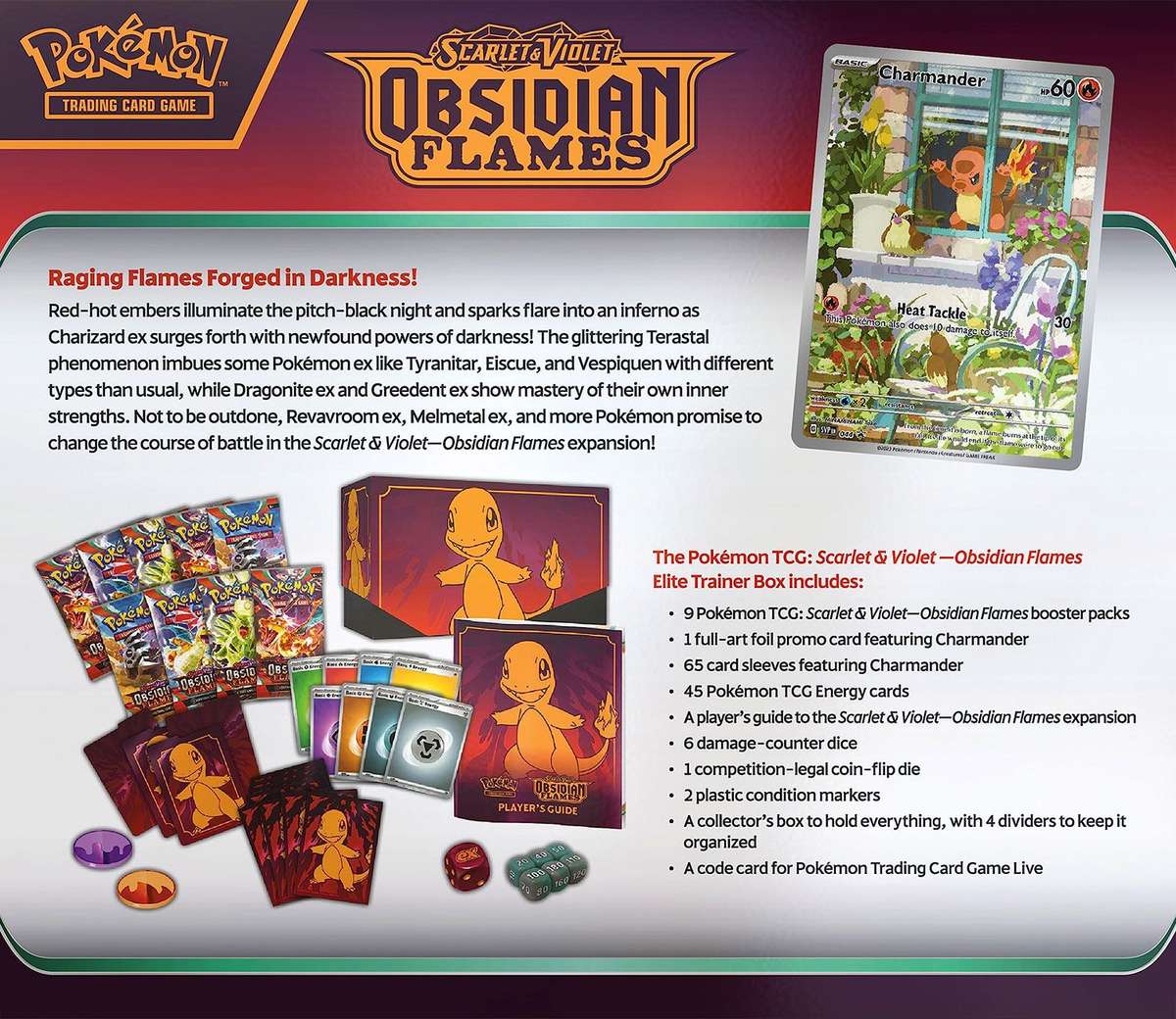 Pokemon TCG: Scarlet & Violet - Obsidian Flames Elite Trainer Box (New) - The Pokemon Company 1000G