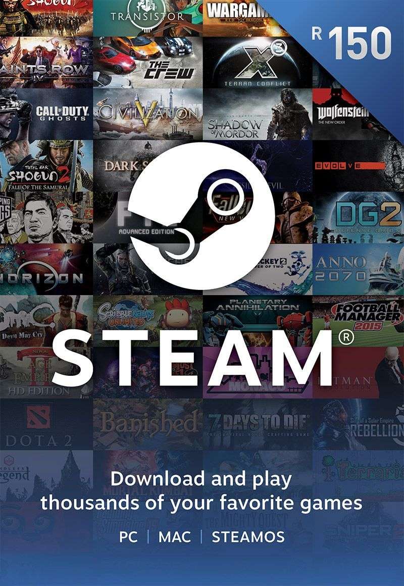 Steam Wallet: R150 Top Up Voucher [Digital Code] - Steam
