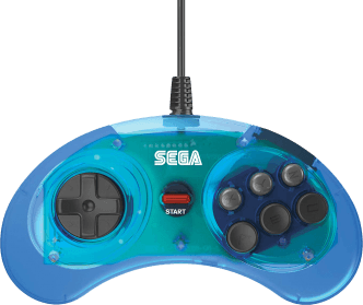 Retro-Bit SEGA Mega Drive 6 Button Arcade Pad - Clear Blue (SMD)(New)