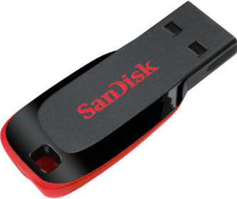 16GB SanDisk Cruzer Blade USB 2.0 Flash Drive - Red / Black (New)