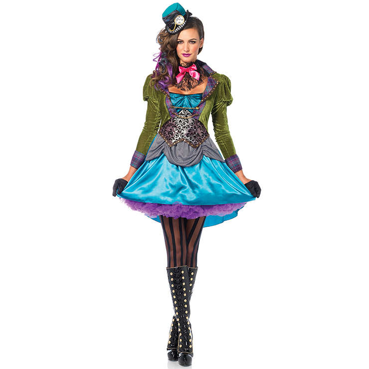 Women's Mad Hatter Alice Wonderland Costume - Medium