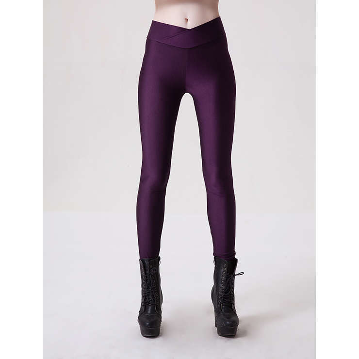 Sexy Purple Stretchy Pants Tights Workout Leggings Yoga Running Exercise