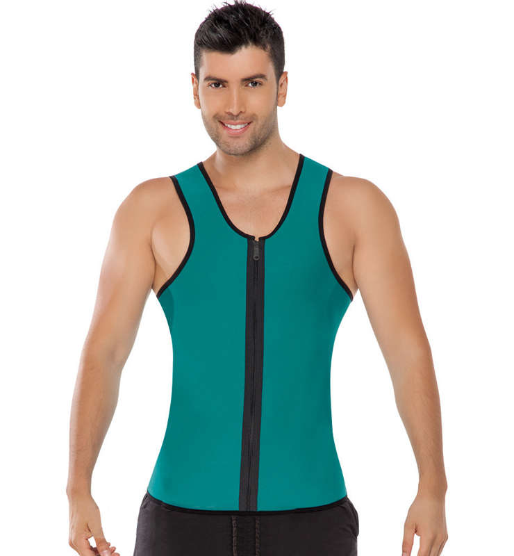 Men's Ultra Sweat Thermal Muscle Training Sauna Vest with Zip Front